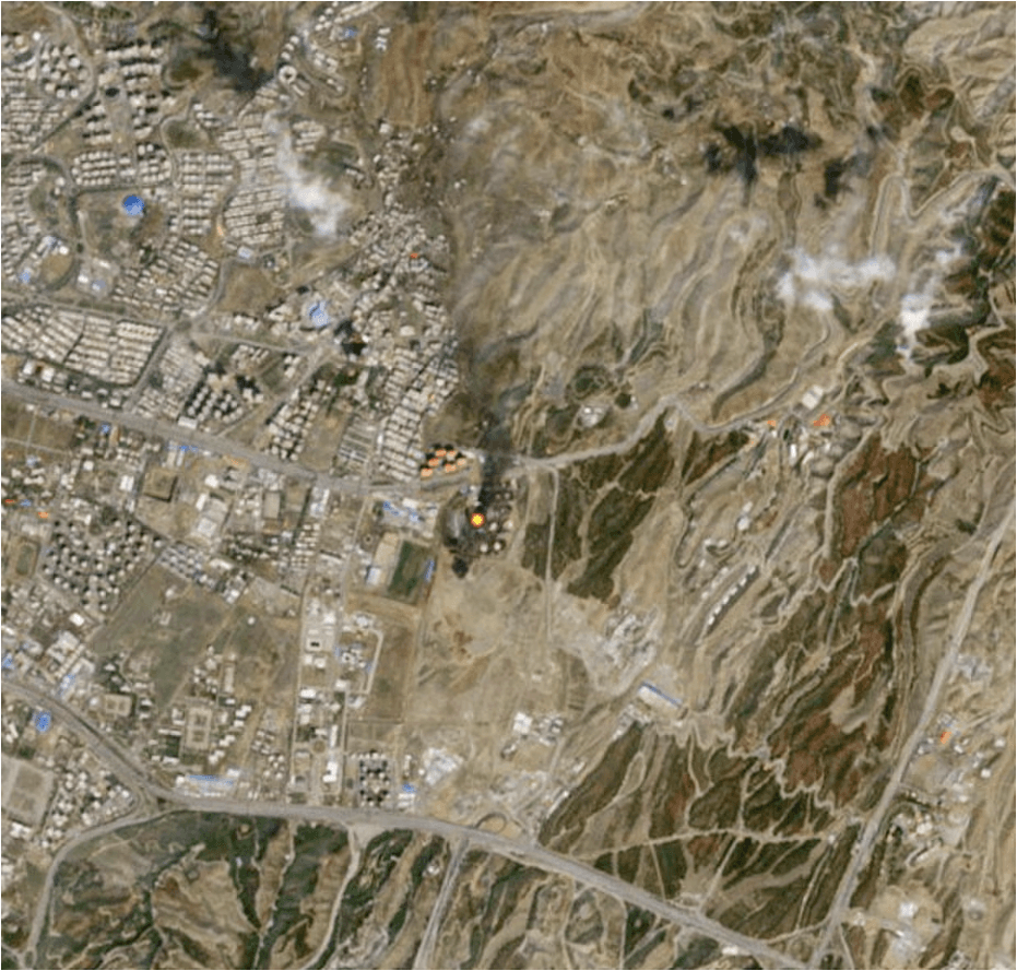 Strike on Aqdasiyeh Oil Depot
